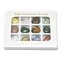 Natural & Synthetic Mixed Gemstone Pendants, with Platinum Tone Brass Findings, Heart