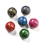 Spray Painted Natural White Shell Beads, Round