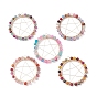 Natural Agate Dyed & Heated Faceted Round Beaded Pendants, Copper Wire Wrapped Pentagram Charms