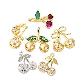 Латунные микро проложить кубического циркония подвески, черри прелести, стойки покрытие, долговечный, без кадмия и без свинца