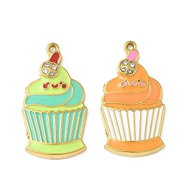 304 нержавеющей стальной эмали подвески, подвески-кексы со стразами, ионное покрытие (ip), золотые