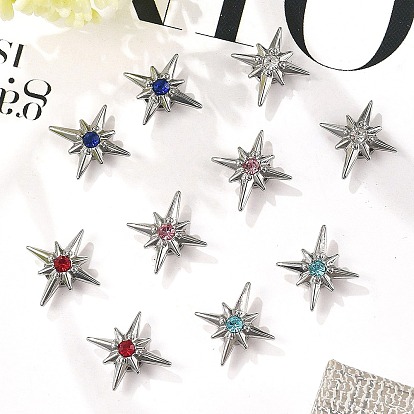 Серьги-клипсы со стразами в форме звезды, магнитные 304 серьги из нержавеющей стали, не прокалывающие, цвет нержавеющей стали