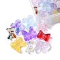 60Pcs 12 Style Transparent Spray Painted Glass Beads, Two Tone, Bowknot