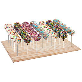 Wood Lollipop Organizer Display Pedestals, Rectangle
