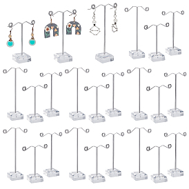 8 наборы 3 размеры Т-образная планка железные рамки для демонстрации сережек, с прозрачным акриловым корпусом