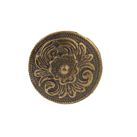 Fermoir coulissant pour cravate bolo en alliage, accessoires, avec bouton en fer, pour la fabrication de cravates bolo diy, sans nickel, plat et circulaire avec fleur