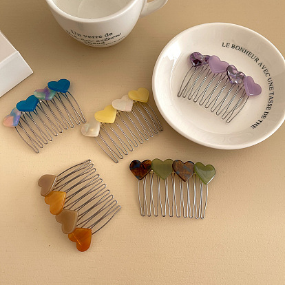 Sweetheart Vinegar Acetate Hair Comb Clip for Women with Versatile and Chic Design, Anti-Slip Grip, Perfect for Frizzy Hair Styling Accessories.