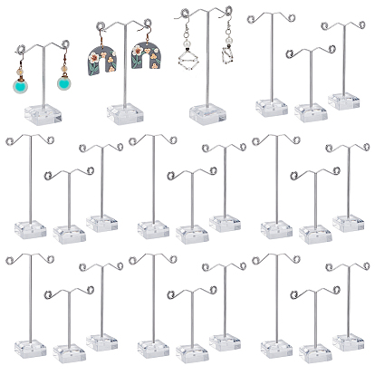 8 наборы 3 размеры Т-образная планка железные рамки для демонстрации сережек, с прозрачным акриловым корпусом