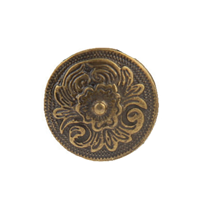 Fermoir coulissant pour cravate bolo en alliage, accessoires, avec bouton en fer, pour la fabrication de cravates bolo diy, sans nickel, plat et circulaire avec fleur