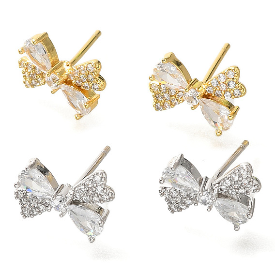 Латунь кубического циркония серьги стержня, без кадмия и без свинца, бабочка