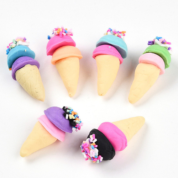 Бусины из полимерной глины , без отверстия , мороженое