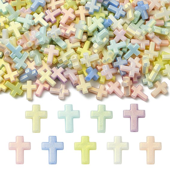 Непрозрачные акриловые бусины, крестик