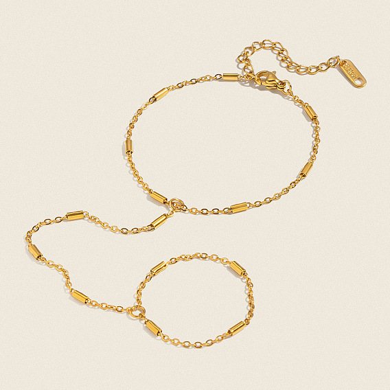 Минималистичные бамбуковые браслеты 304 браслеты из нержавеющей стали с звеньями, браслеты-цепочки для женщин