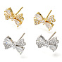 Латунь кубического циркония серьги стержня, без кадмия и без свинца, бабочка