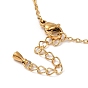 Glass Star Link Chain Bracelet, Ion Plating(IP) Golden 304 Stainless Steel Bracelets