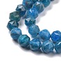 Natural Apatite Beads Strands, Star Cut Round Beads, Faceted