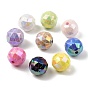 Непрозрачные акриловые бусины с УФ-покрытием, радужный, круглые