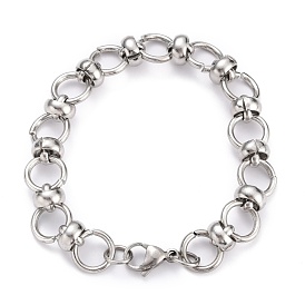 304 Stainless Steel Link Chain Bracelets, with Lobster Claw Clasps