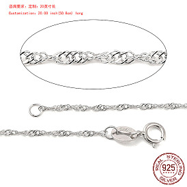 925 ожерелья из стерлингового серебра с цепочками, родий, с застежками пружинного кольца