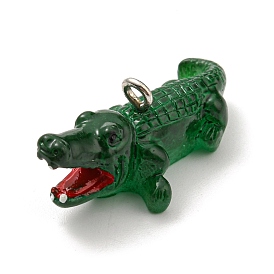 Непрозрачные подвески смолы, Подвески из крокодила с железными петлями платинового цвета