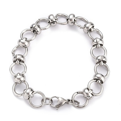 304 Stainless Steel Link Chain Bracelets, with Lobster Claw Clasps