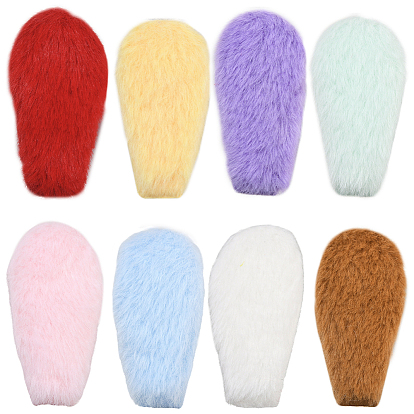 40 шт. 8 цвета двухсторонние кабошоны из шерстяного волокна, уха кролика