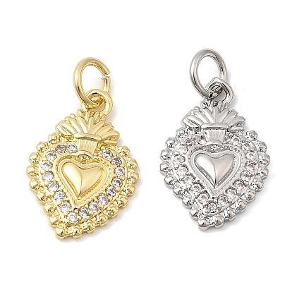 Латунные микро проложить кубического циркония подвески, чары священного сердца, с целью перехода в кольце, стойки покрытие, долговечный, без свинца и без кадмия