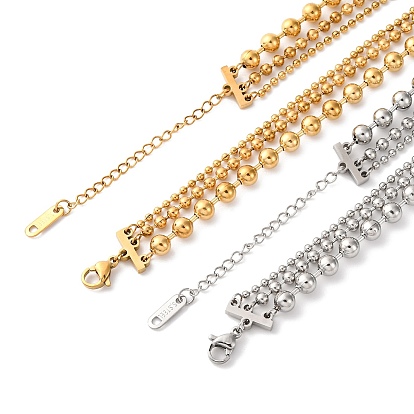 304 нержавеющая сталь 3 многослойные шариковые цепочки для женщин