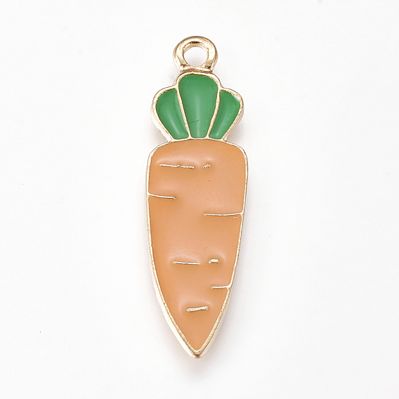 Alloy Enamel Pendants, Carrot