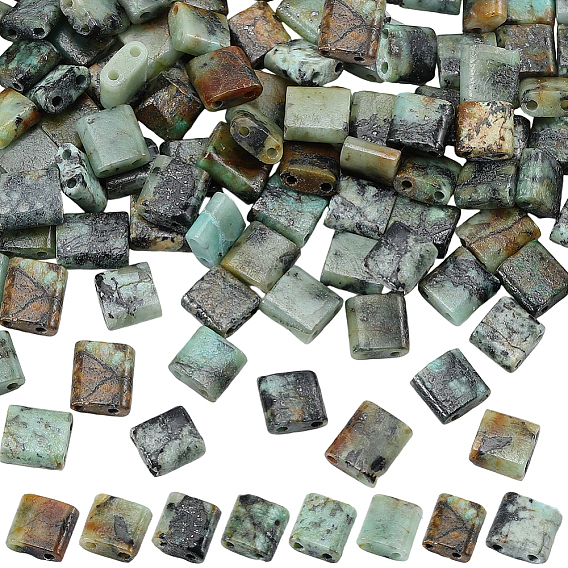 2 нити натуральной африканской бирюзы (яшмы) бусины нити, 2-луночное, прямоугольные