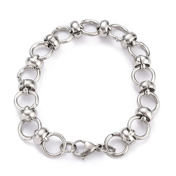 304 Stainless Steel Link Chain Bracelets, with Lobster Claw Clasps