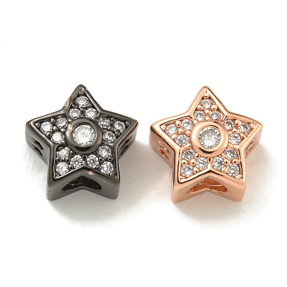 Покрытие стойки латунь микропаве прозрачные кубические циркониевые бусины, долговечный, без свинца и без кадмия, звезда