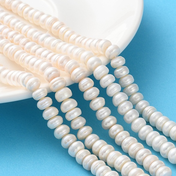 Нити из натурального культивированного пресноводного жемчуга, класс 3а+, рондель