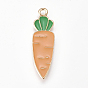 Alloy Enamel Pendants, Carrot