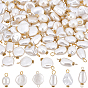 120 pièces 6 styles pendentifs et maillons en acrylique imitation perle, avec boucles en fer doré, ovale