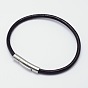 Leather Cord Bracelet Making, with 304 Stainless Steel Bayonet Clasps, 212x4mm