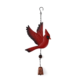 Iron Bird Wind Chimes, with Bells, Cardinal