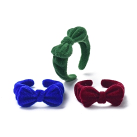 Bowknot Flocky Cuff Rings, Alloy Open Ring