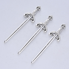 Tibetan Style Alloy Cabochons, Swords, for Crafting, Jewelry Making