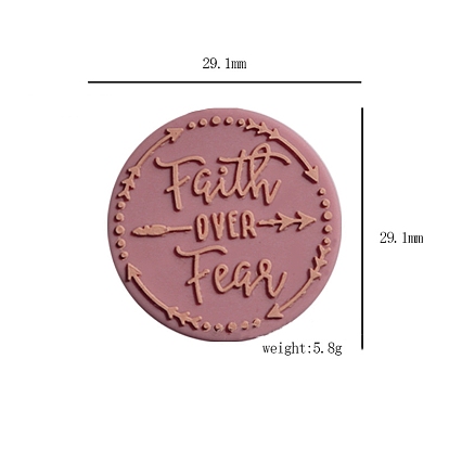 English Letter Faith Over Fear Food Grade Eco-Friendly Silicone Focal Beads, Silicone Teething Beads