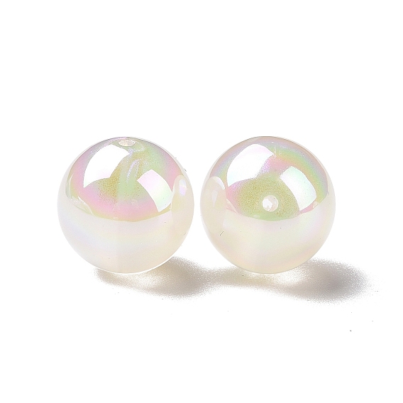 Пластиковые бусины abs, с покрытием AB цвета, круглые