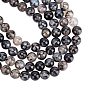Natural Dragon Veins Agate Bead Strands, Round, Dyed & Heated, Grade A