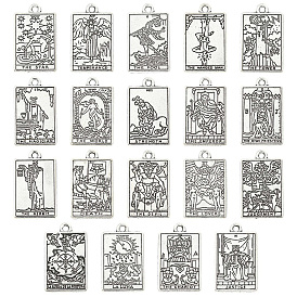 40 шт 20 стили подвески из цинкового сплава в тибетском стиле, прямоугольник с Таро