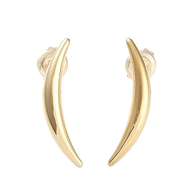 304 Stainless Steel Stud Earrings, Horn