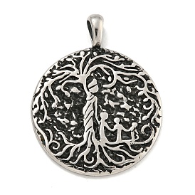 316 хирургические подвески из нержавеющей стали, плоский круглый с подвеской в виде дерева