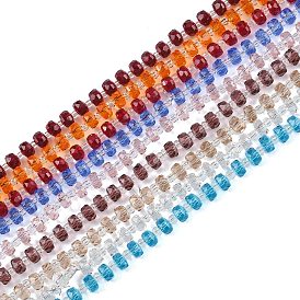 Прозрачные стеклянные бусины, рондель, граненые