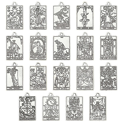 40 шт 20 стили подвески из цинкового сплава в тибетском стиле, прямоугольник с Таро