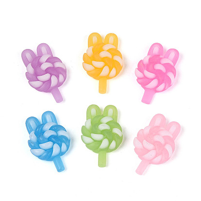 Светящиеся и матовые прозрачные кабошоны из смолы, кролик леденец, светится в темноте