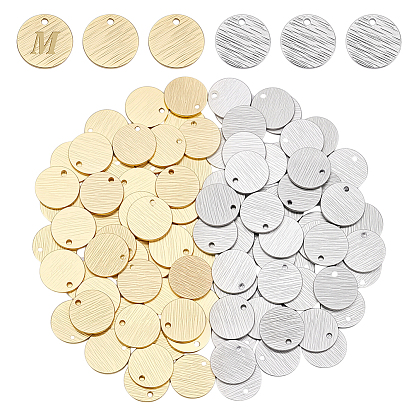 48 шт. 2 цвета латунные подвески, волочильных станов, плоско-круглые