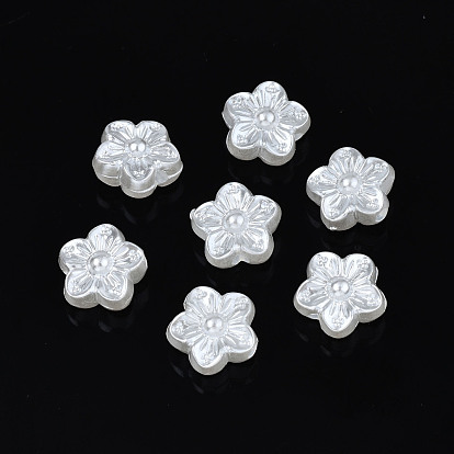 Perles de nacre en plastique ABS, fleur